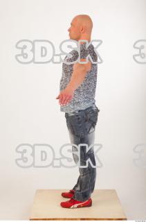Whole body modeling reference blue jeans gray tshirt 0011